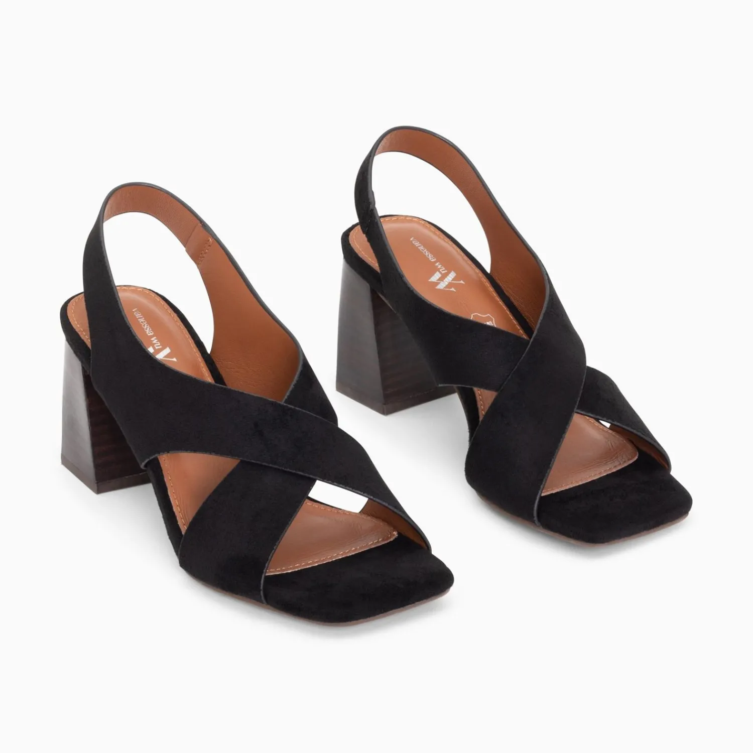 Vanessa Wu Sandales À Talon, Compensées>Sandales Maxinne Noires A Brides Croisees Et Talon Haut