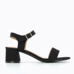 Vanessa Wu Sandales À Talon, Compensées>Sandales Melissa Noires A Petit Talon Epais