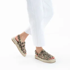 Vanessa Wu Sandales Plates>Sandales Plateformes Leila A Brides Leopard