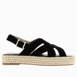 Vanessa Wu Sandales Plates>Sandales Plateformes Linda A Brides Croisees Noires