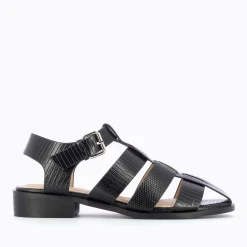 Vanessa Wu Sandales Plates>Sandales Plates Arielle Noires Style Pecheur