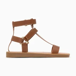 Vanessa Wu Sandales Plates>Sandales Plates Assia Camel A Scratchs