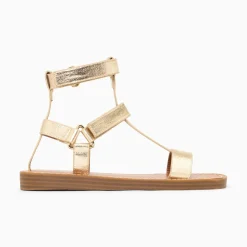 Vanessa Wu Sandales Plates>Sandales Plates Assia Or A Scratchs