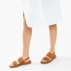 Vanessa Wu Sandales Plates>Sandales Plates Cassandre Tressees Camel