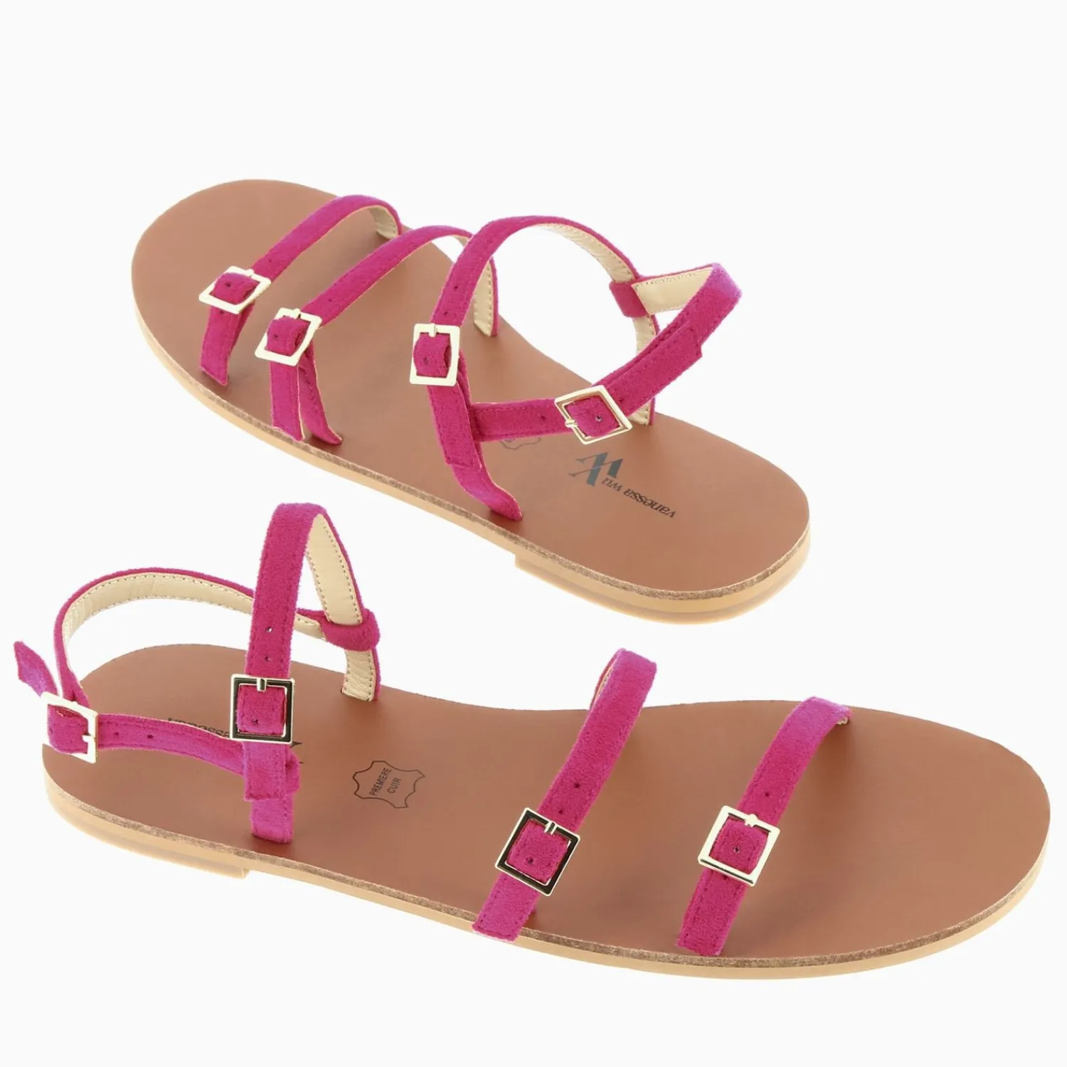 Vanessa Wu Sandales Plates>Sandales Plates Jorja A Fines Brides Fuchsia