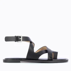 Vanessa Wu Sandales Plates>Sandales Plates Magali Noires A Passe-Pouce