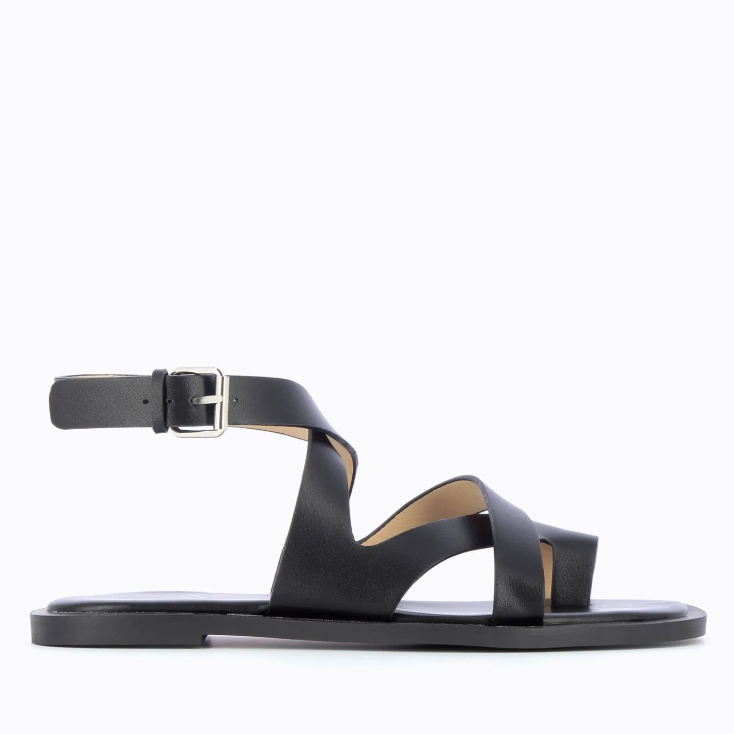 Vanessa Wu Sandales Plates>Sandales Plates Magali Noires A Passe-Pouce