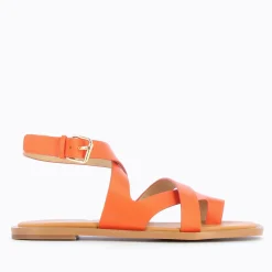 Vanessa Wu Sandales Plates>Sandales Plates Magali Orange A Passe-Pouce