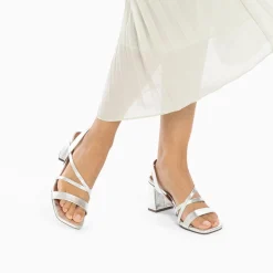 Vanessa Wu Sandales À Talon, Compensées>Sandales Priscilla Argent A Fines Brides Et Talon Haut