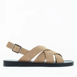 Vanessa Wu Sandales Plates>Sandales Terry Beiges A Brides Croisees