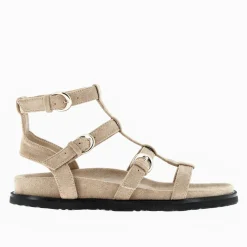 Vanessa Wu Sandales Plates>Spartiates Ultra Legeres Ginny En Suedine Beige