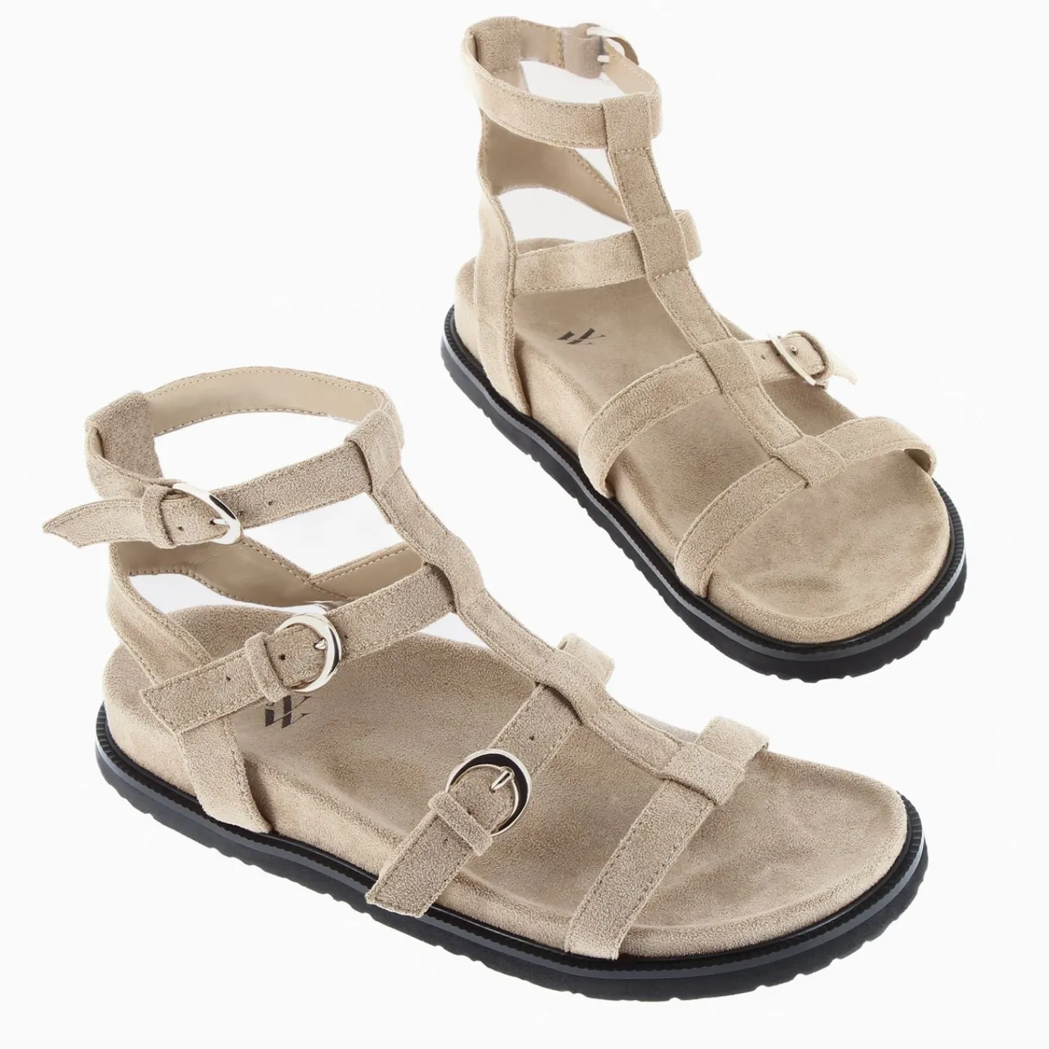 Vanessa Wu Sandales Plates>Spartiates Ultra Legeres Ginny En Suedine Beige
