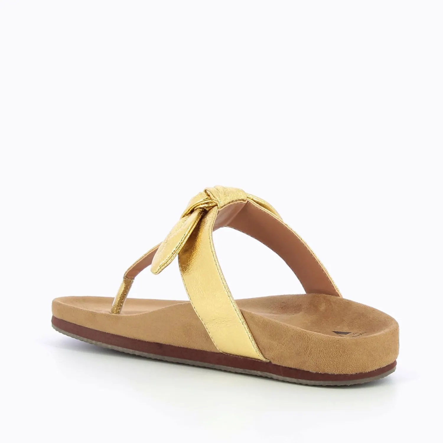 Vanessa Wu Sandales Plates>Tongs Adeline Or A Noeud Decoratif